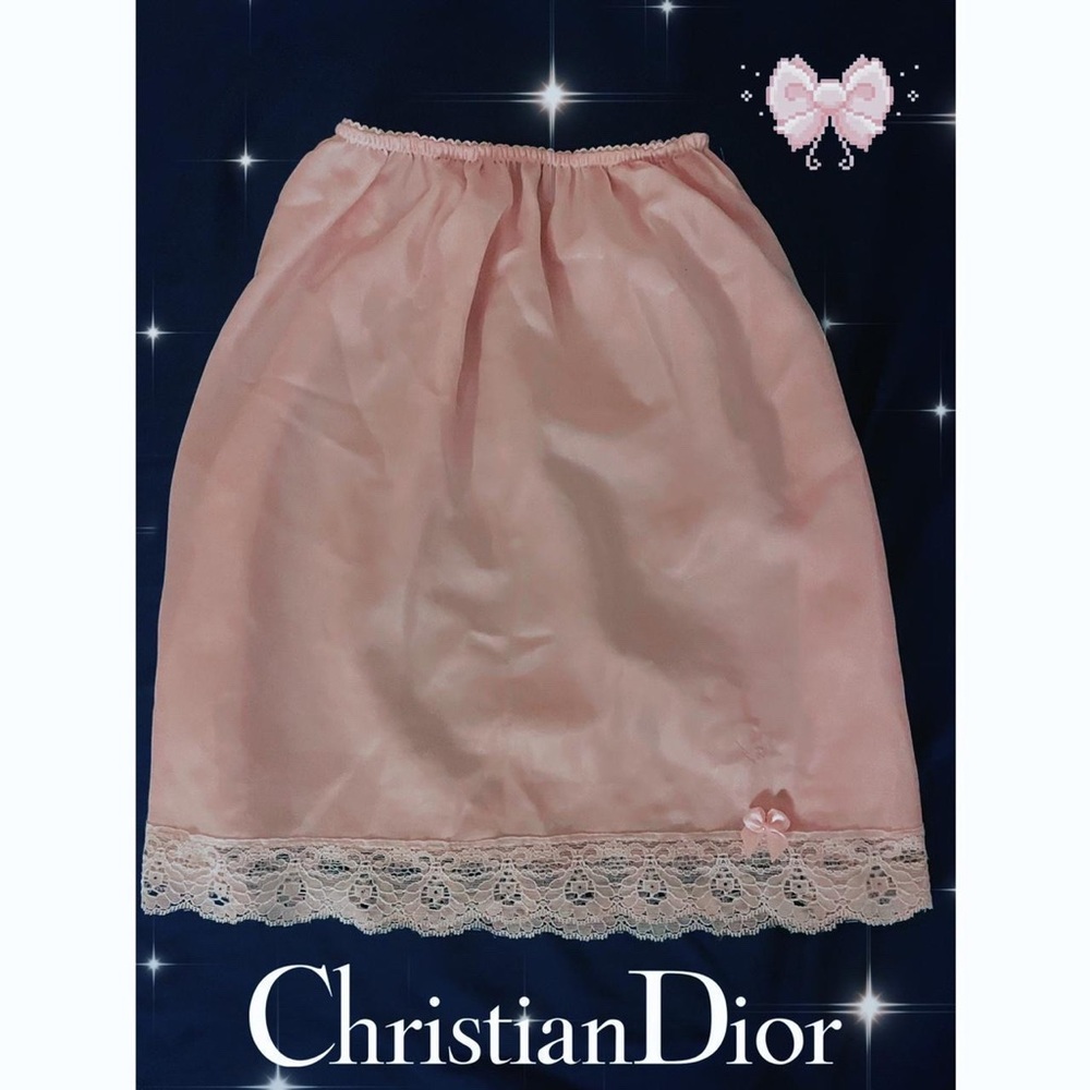 Vintage Christian Dior sheer light pink mini skirt